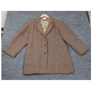 Vtg Pendleton 100%Virgin Wool Coat Jacket Mens Brown Tweed Woven Hand Made USA